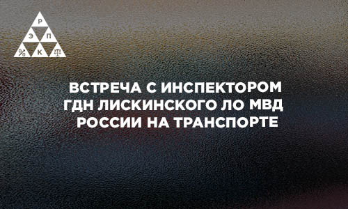 Встреча с инспектором ГДН Лискинского ЛО МВД  России на транспорте